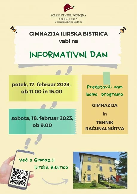Gimnazija Ilirska Bistrica vabi na informativni dan